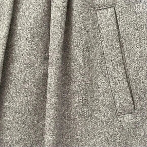 DKNY Gray Plain Peter Pan Collar Relaxed Woolen Coat Sz 4 - Picture 5 of 7